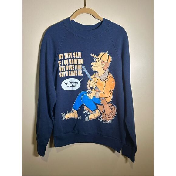 Vintage 1980s Screen Star Funny Hunting Sweatshirt Crewneck - Picture 1 of 4